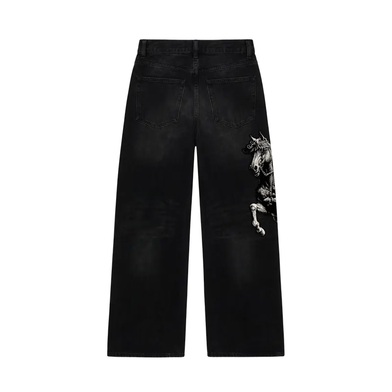 Myugen Runline Embroidered Denim — Black (Limited Edition)