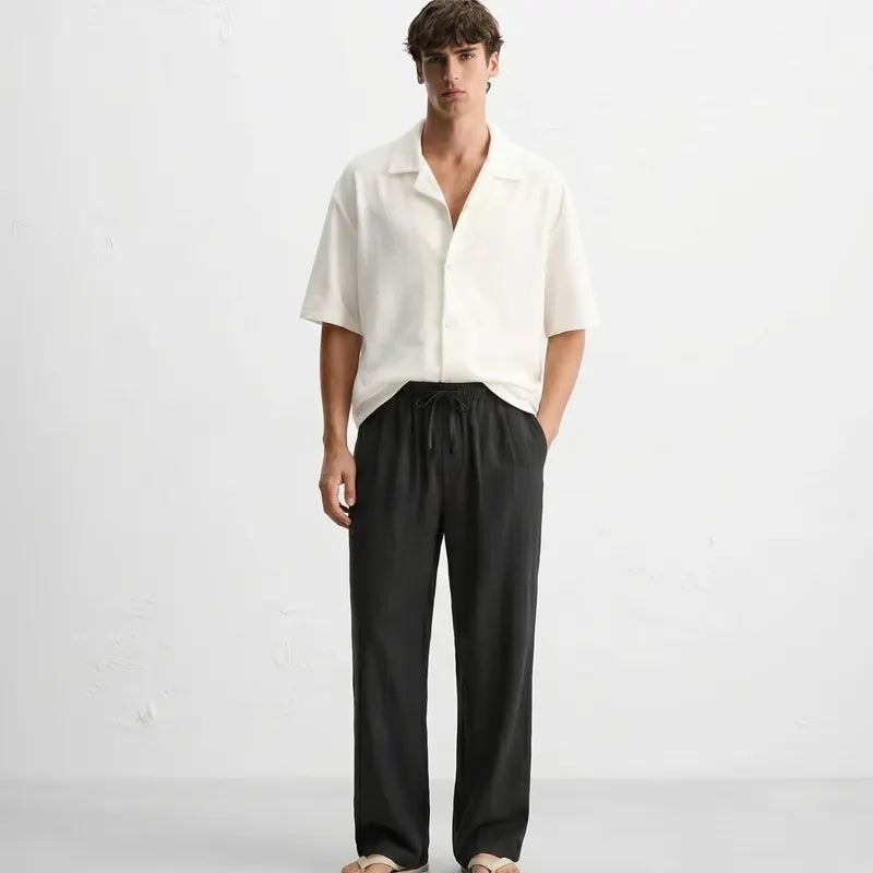 LINEN PANTS BLACK
