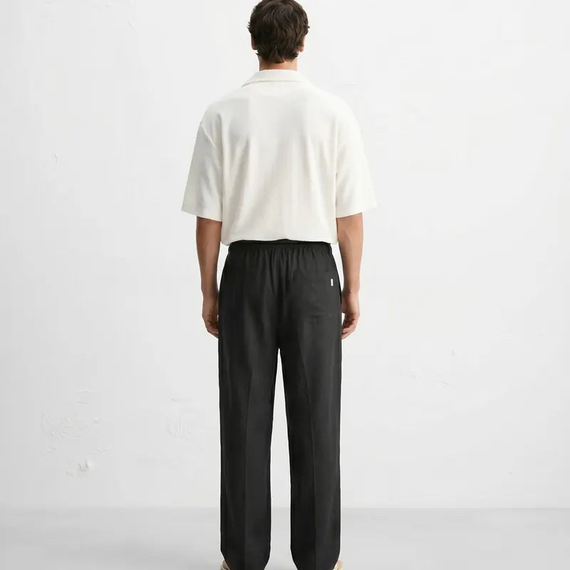 LINEN PANTS BLACK