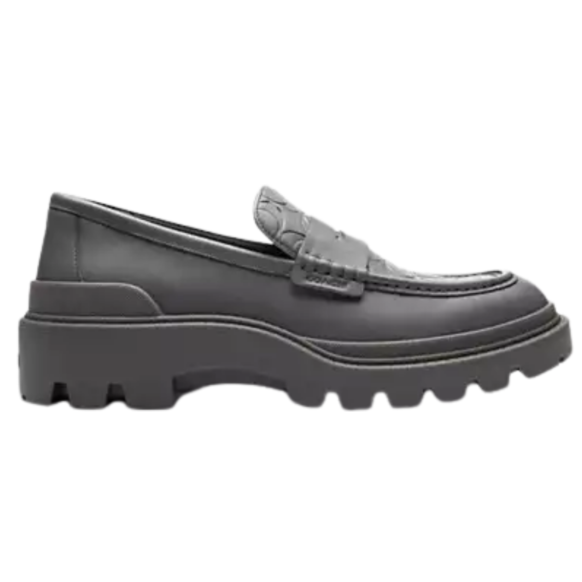 Coach Loafer With Signature Print Charcoal