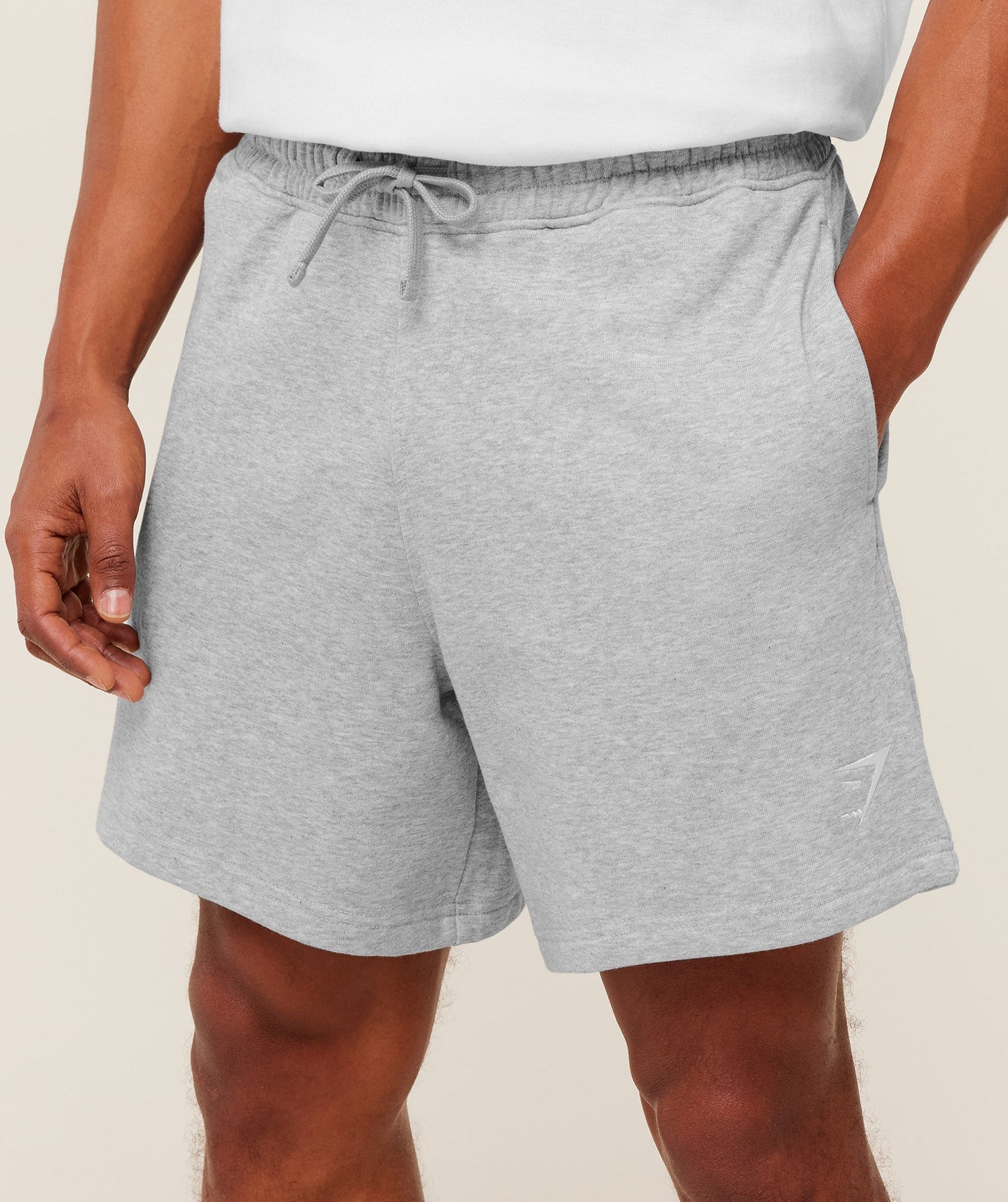 Gymshark Crest Shorts - Light Grey Core Marl