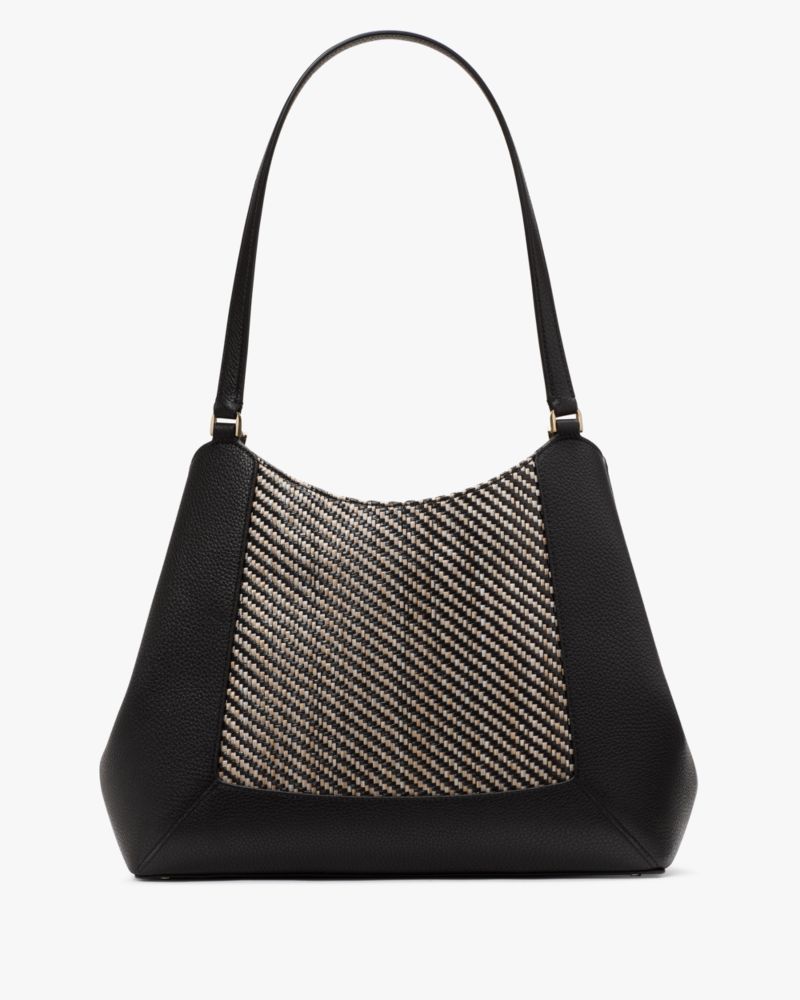 Lena Straw Triple Compartment Shoulder Bag