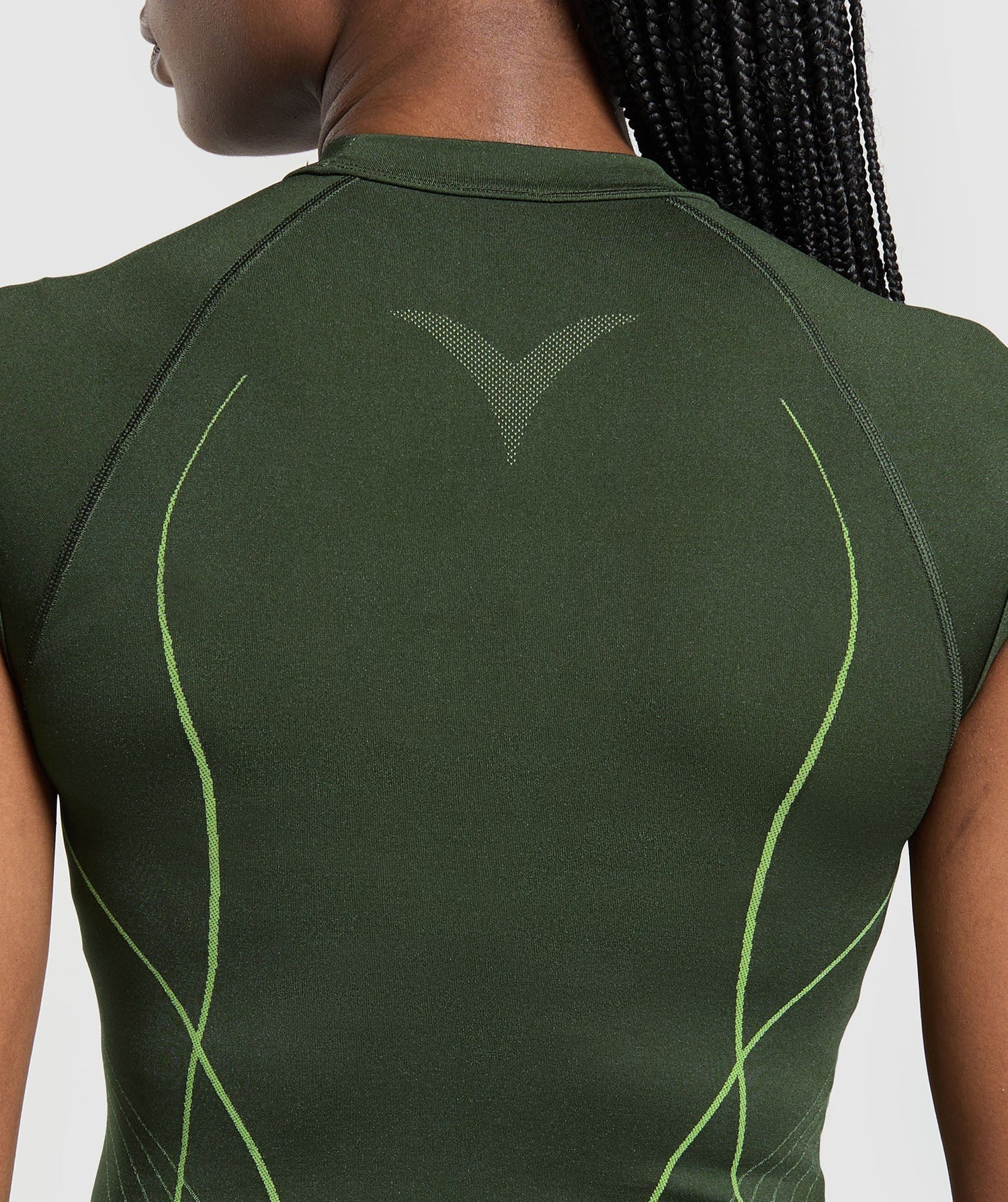 Gymshark Apex Seamless Midi T-Shirt - Trail Green/Energy Gelato Green