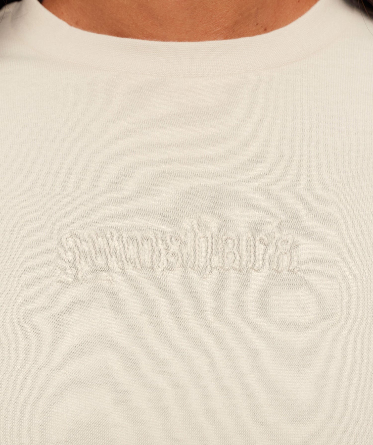 Gymshark Embossed Graphic Oversized T-Shirt - Oat White