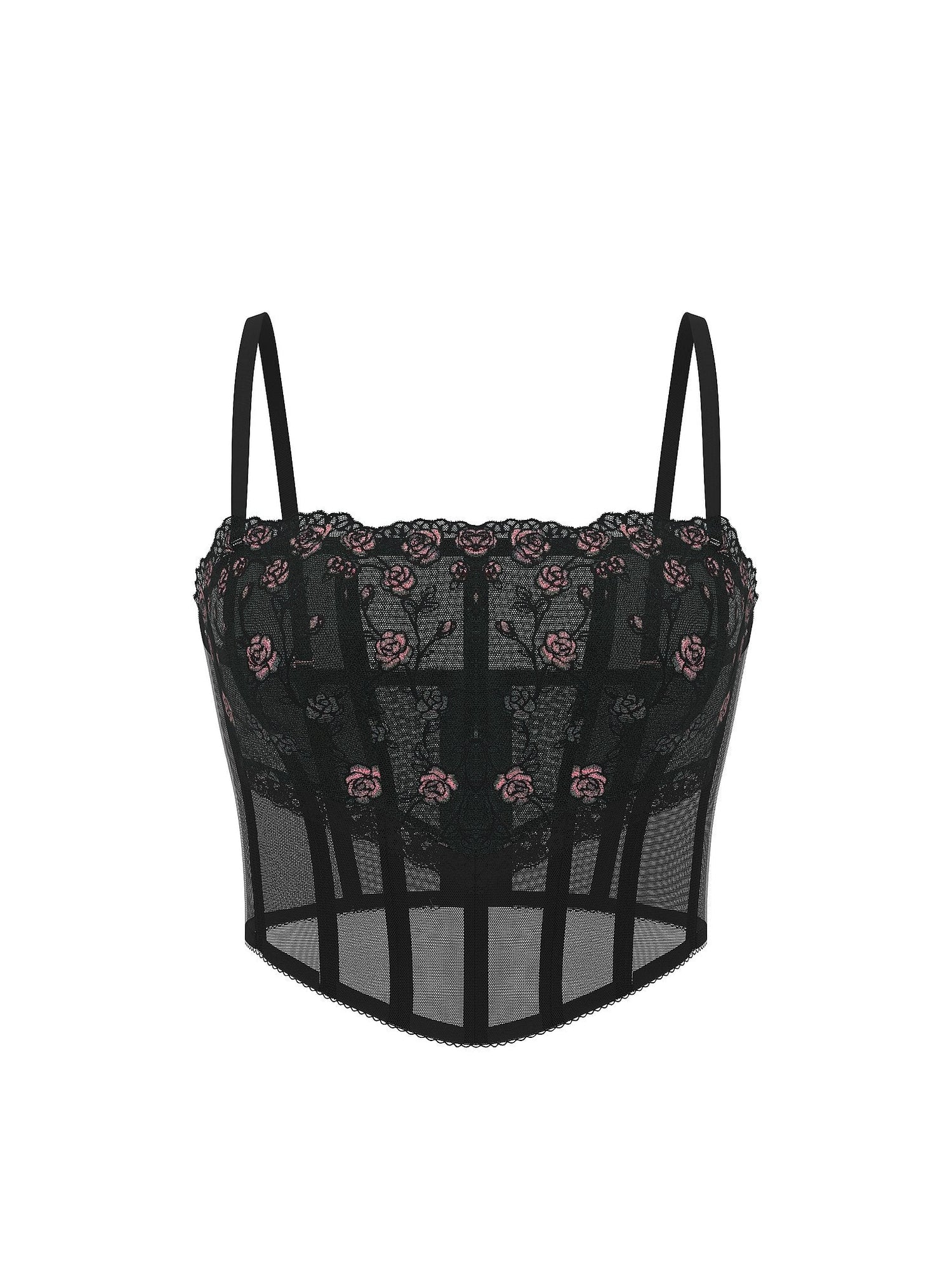 Tease Rose Embroidery Corset Top