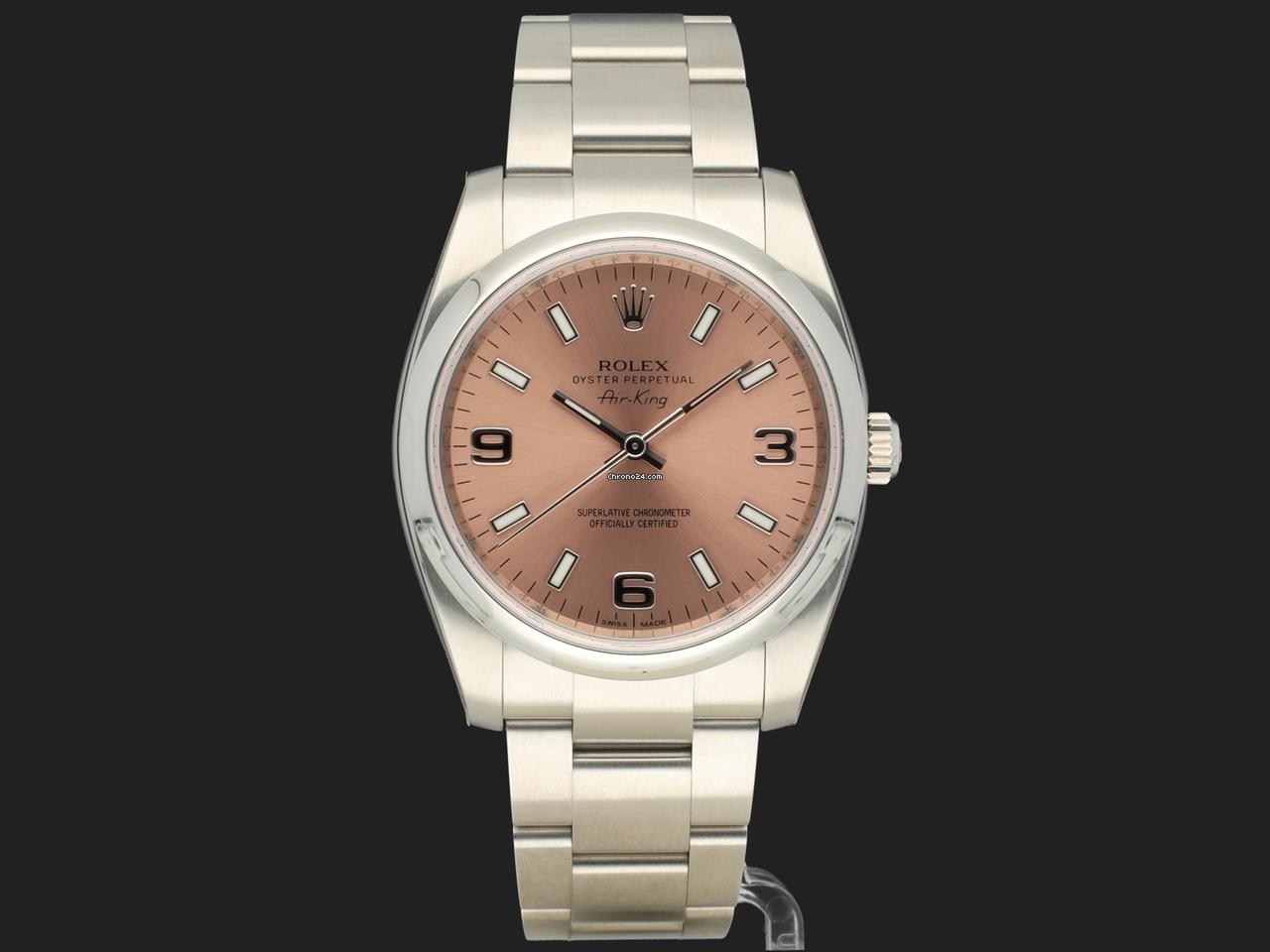 Rolex | Air King | 114200 | Steel | 34 mm | Steel | Pink | Automatic