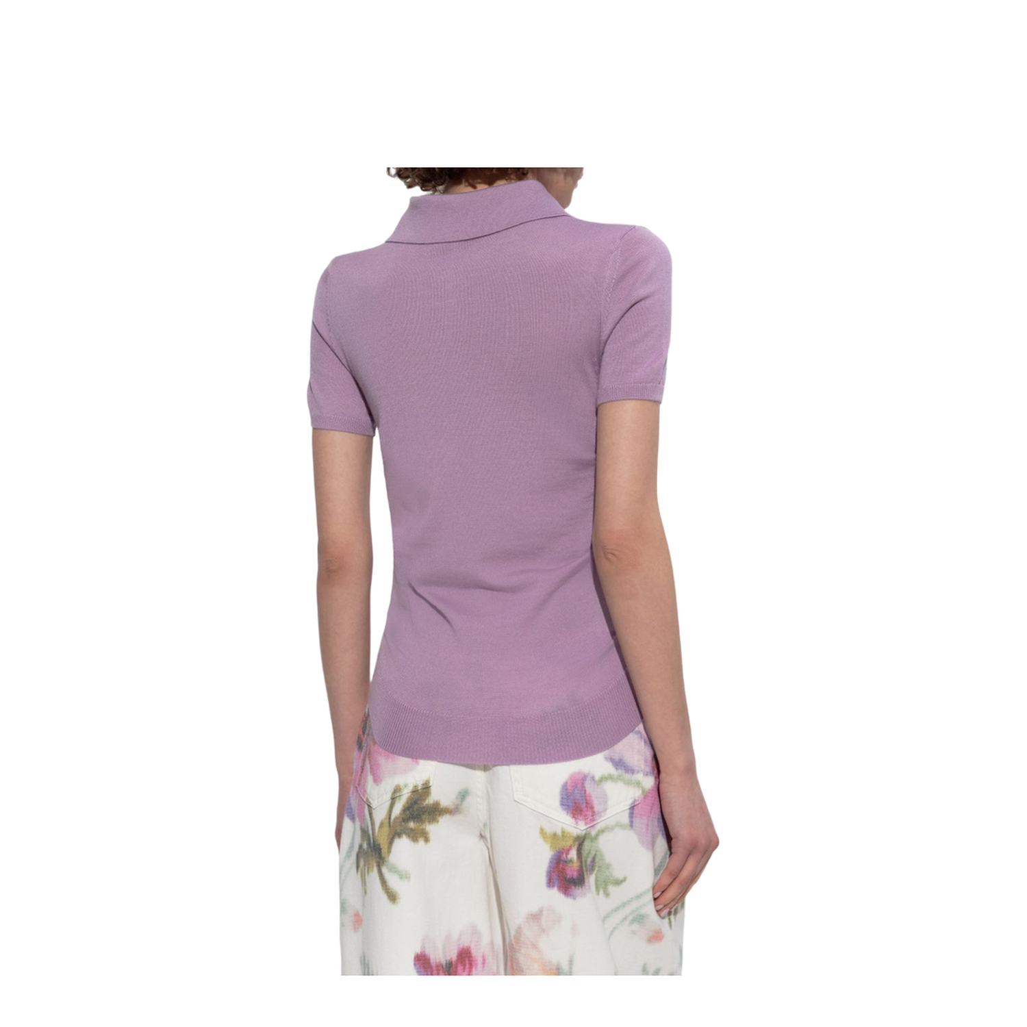 Shorts Sleeve Sweater in Cotton Blend White