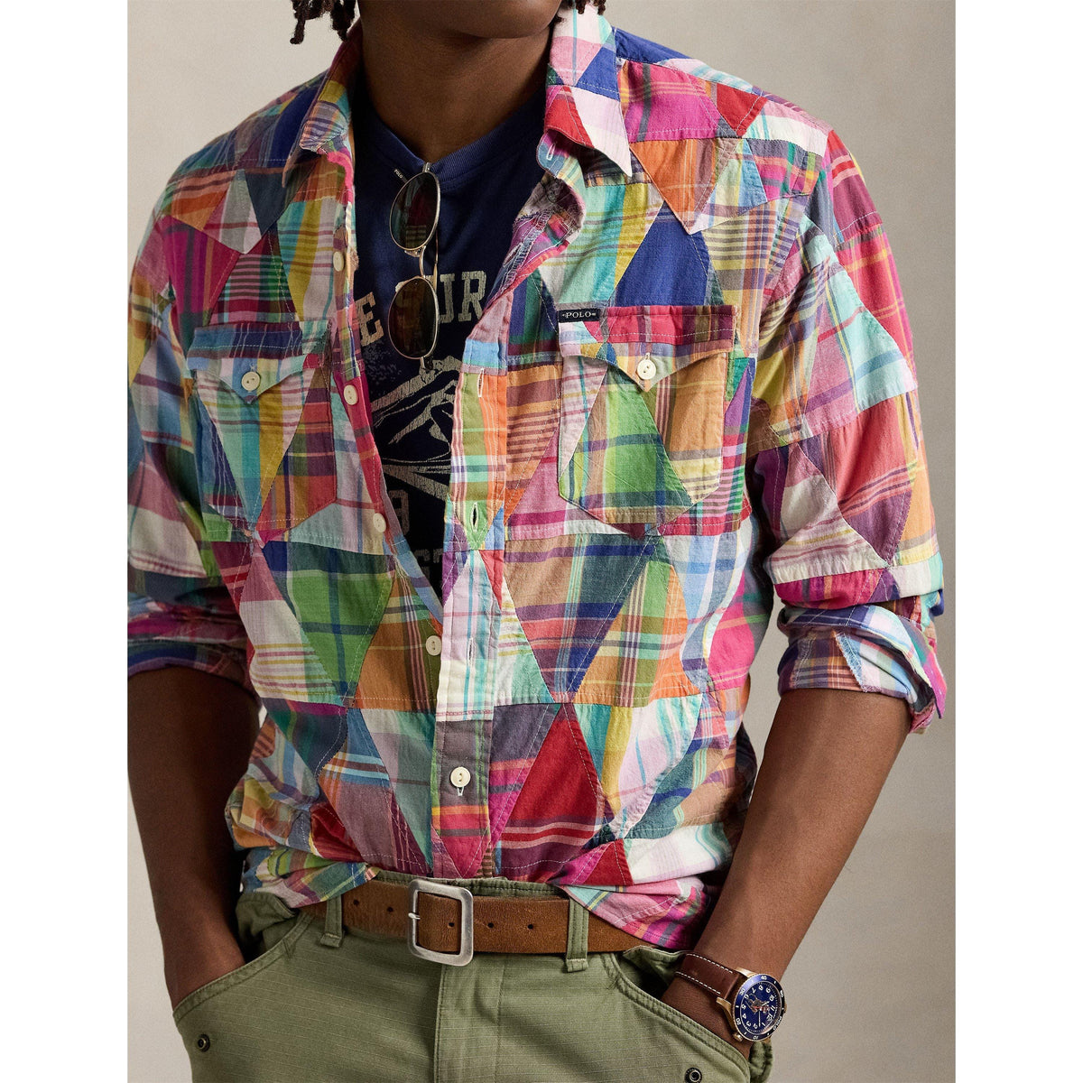 Madras Long Sleeve Tailored Fit Shirt