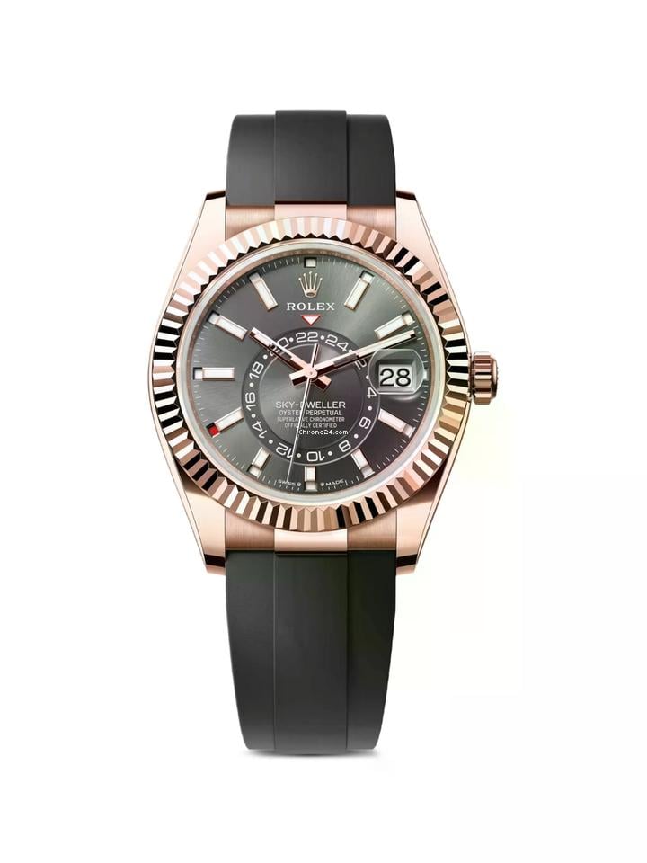 Rolex | Sky-Dweller | 326235 | Rose gold | 42 mm | Rubber | Grey | Automatic