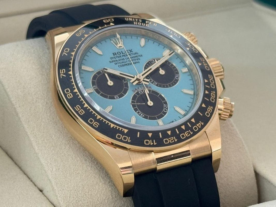 Rolex Daytona NEW 2025 Cosmograph Daytona Yellow Gold Tiffany/Turquoise Blue 126518 LN