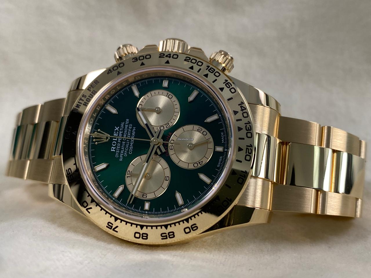 Rolex | Daytona | 126508 | Yellow gold | 40 mm | Yellow gold | Green | Automatic