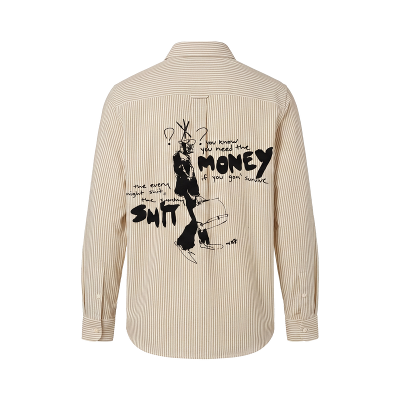 Forfksake You Need Money Striped Shirt (Yellow)