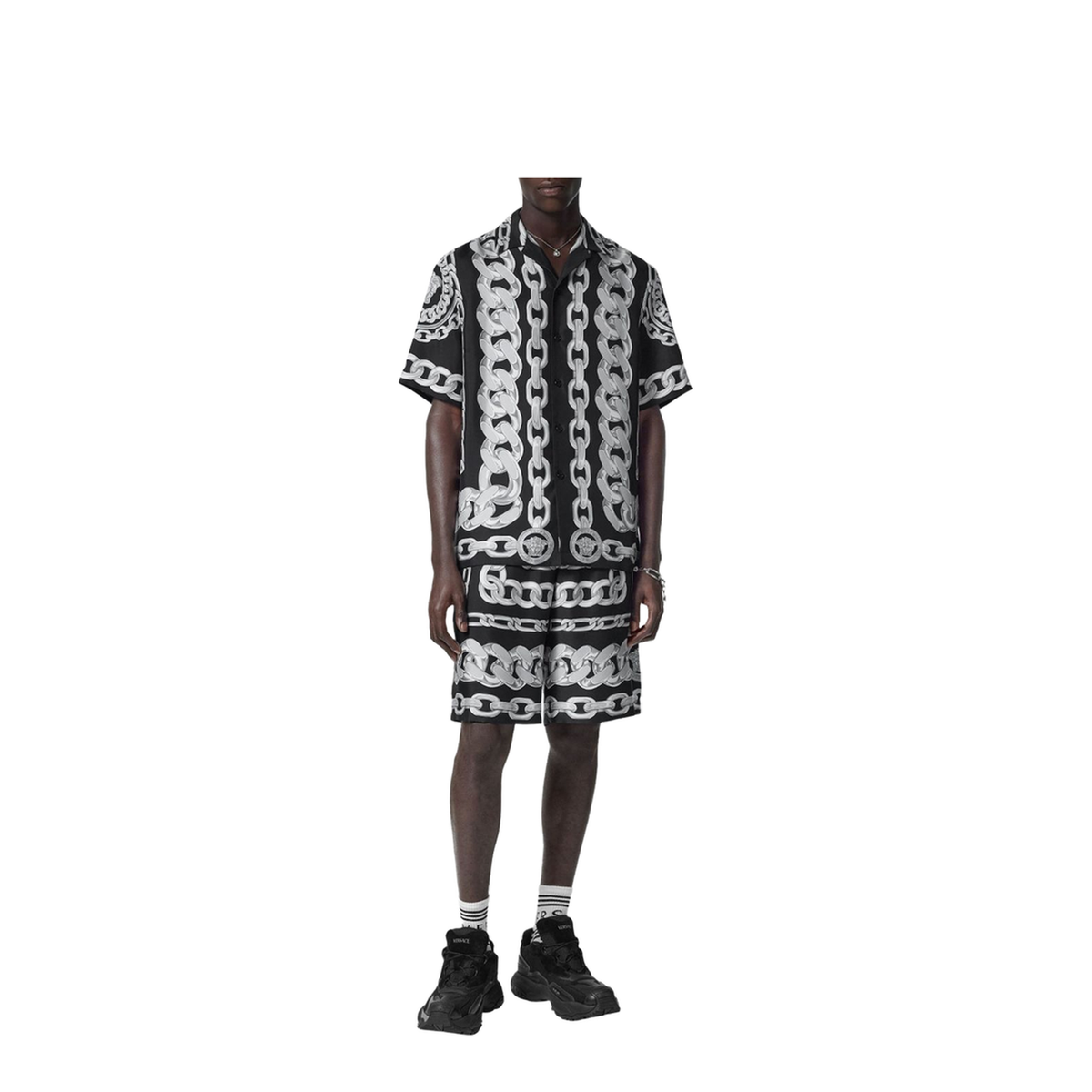 Silk Medusa Chains Bermuda Shorts