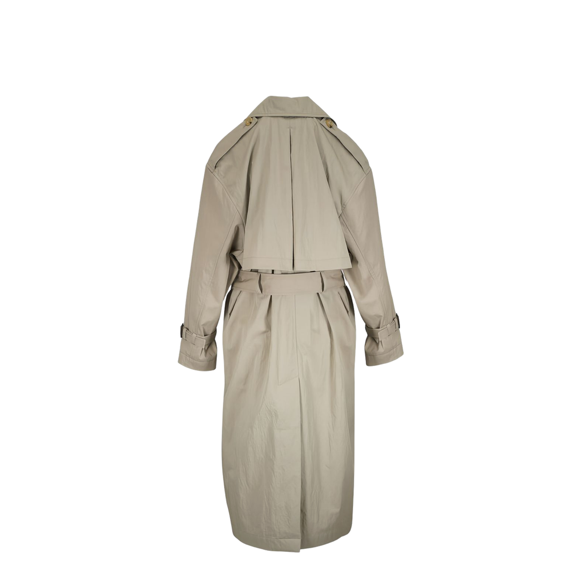Beige Double-Breasted Trench Coat
