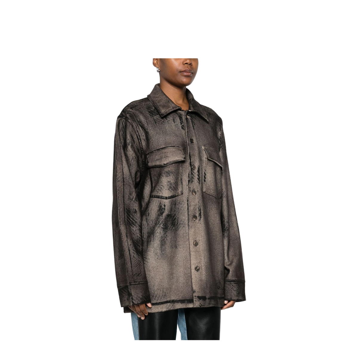 Wool And Cashmere Blend Shirt in Brown