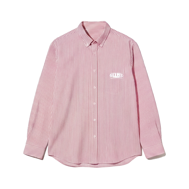 City Off Domes Work Hard Pink Stripe Shirt