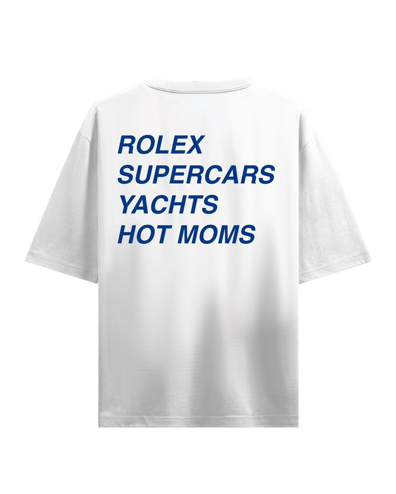 Rolex Supercars Hot Mom's White Oversized T-Shirt