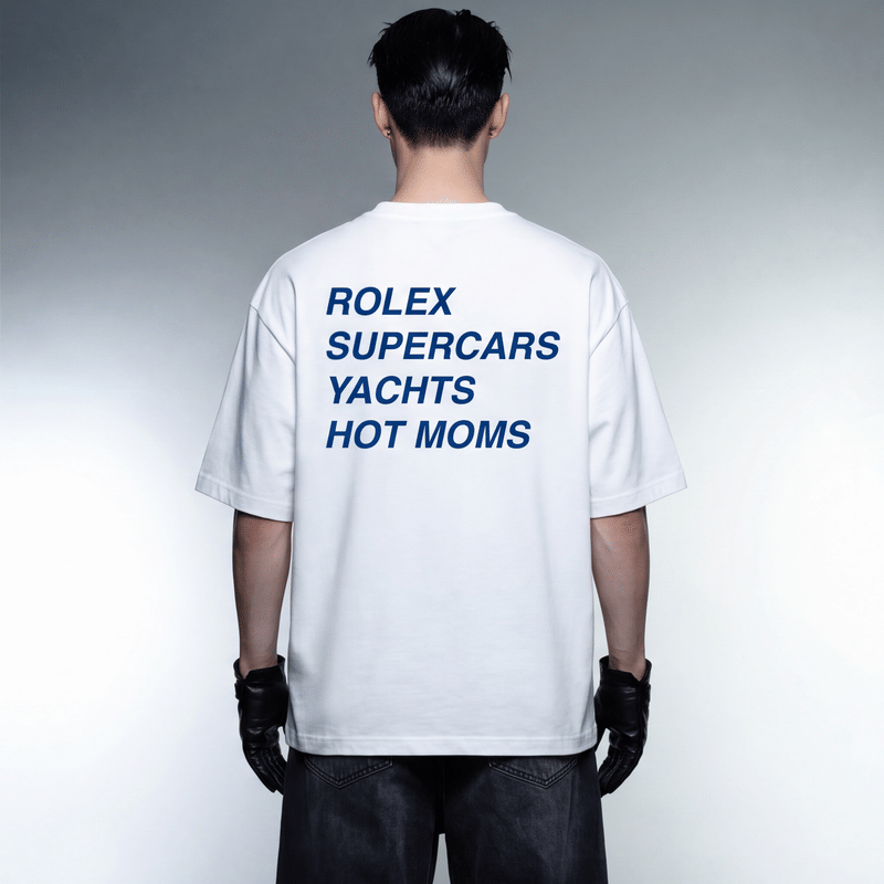 Rolex Supercars Hot Mom's White Oversized T-Shirt
