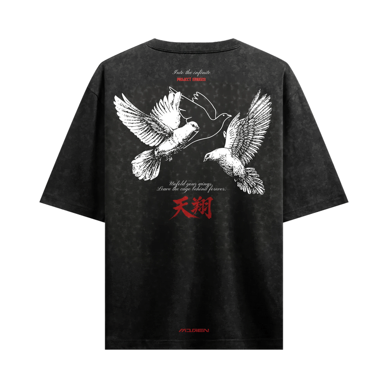 Myugen Into The Infinite Acid Wash Oversized T-Shirt Black