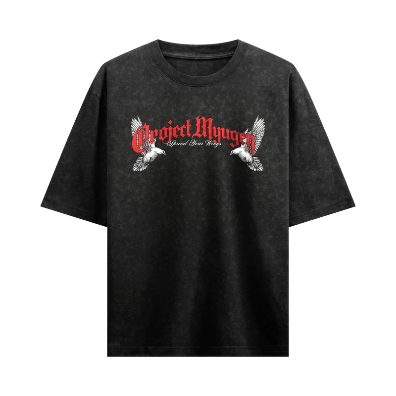 Myugen Into The Infinite Acid Wash Oversized T-Shirt Black