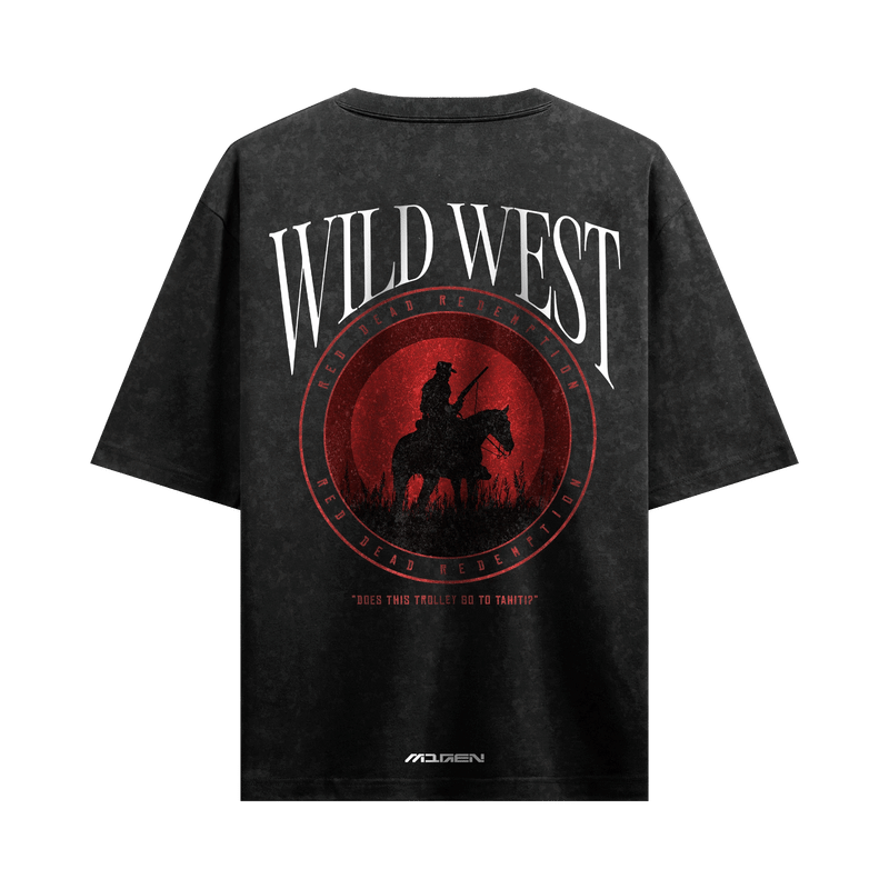 Myugen Wild West Acid Wash Oversized T-Shirt Black