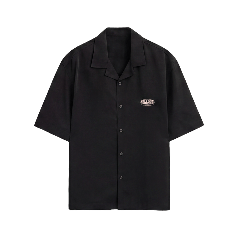 City Off Domes Keep Inspiring Black Bowling Shirt