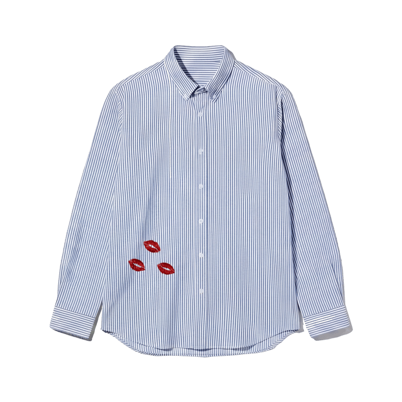 City Off Domes Love Language Blue Stripe Shirt