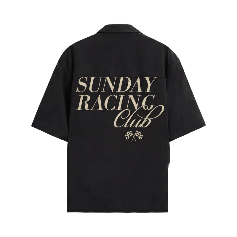 City Off Domes Sunday Racing Black Bowling Shirt