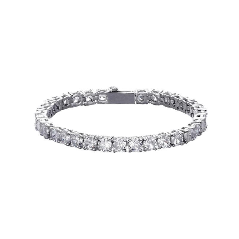 Round Cut Tennis Bracelet in White Gold - 5mm