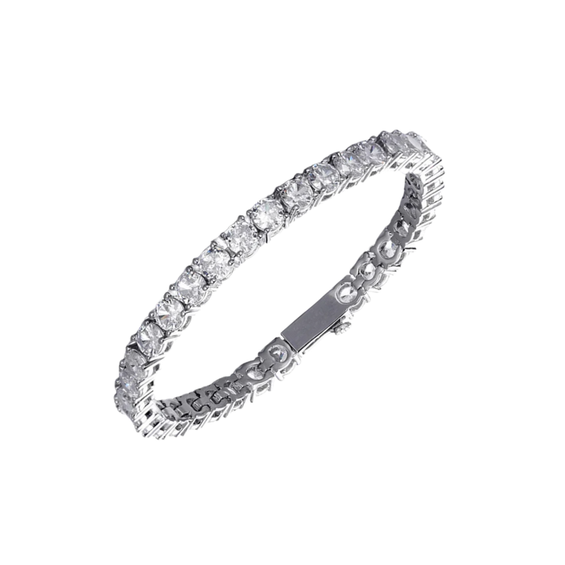 Round Cut Tennis Bracelet in White Gold - 5mm
