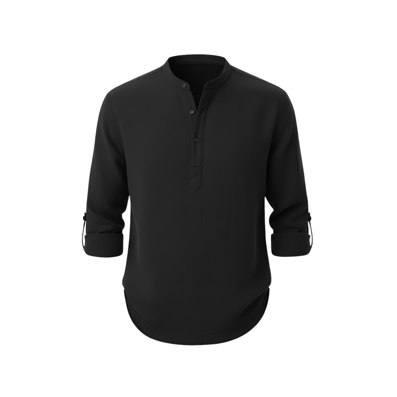 CAPRI LINEN SUMMER SHIRT BLACK