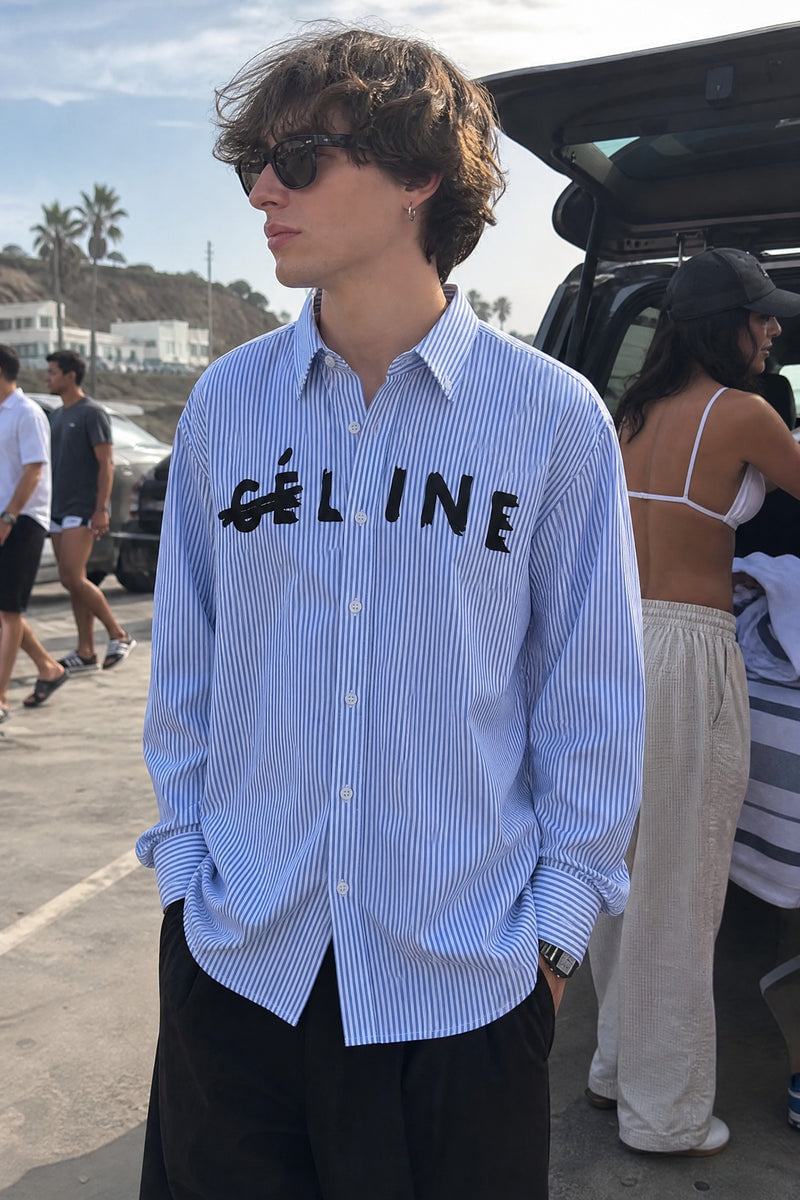 Off Supply Line Up Blue Striped Shirt