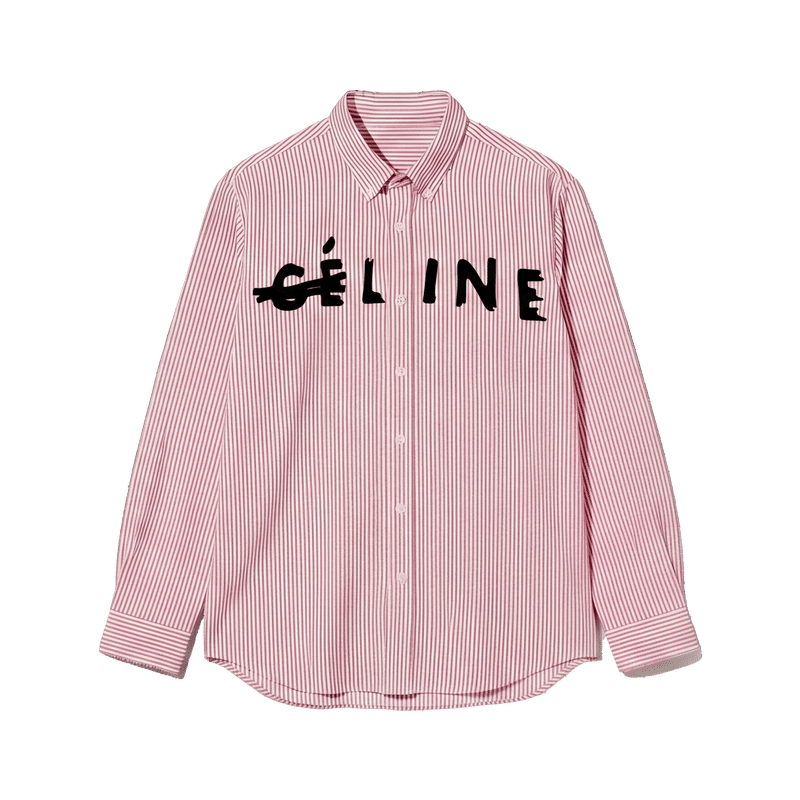 Off Supply Line Up Pink Striped Shirt