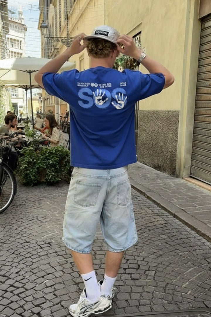 Off supply SOS Blue T-shirt