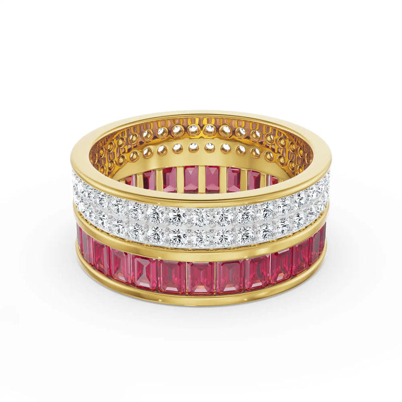 Drum Ruby Lab Grown Diamond Band 9KT
