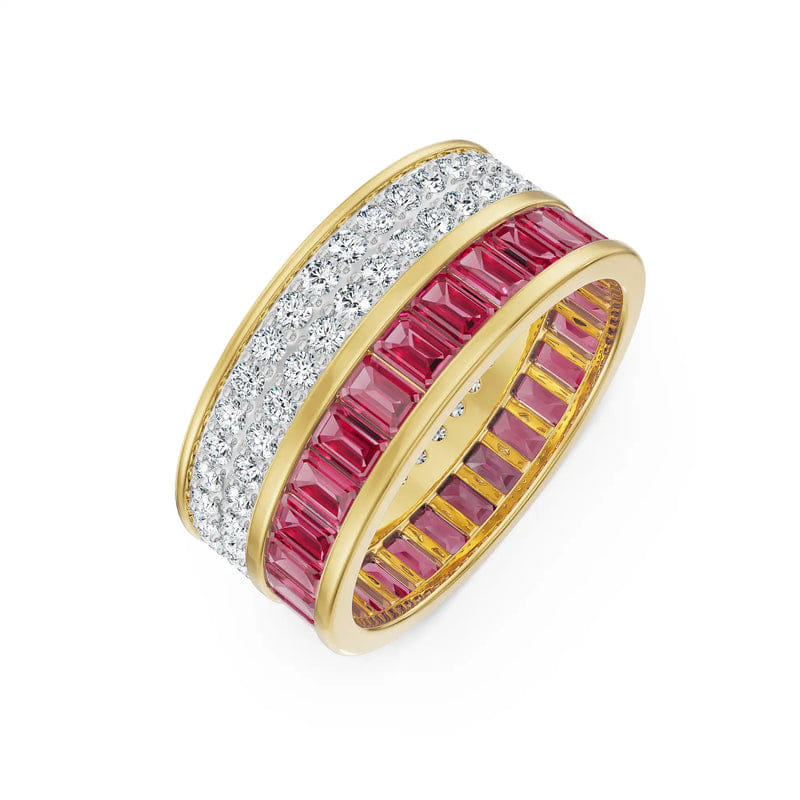 Drum Ruby Lab Grown Diamond Band 9KT