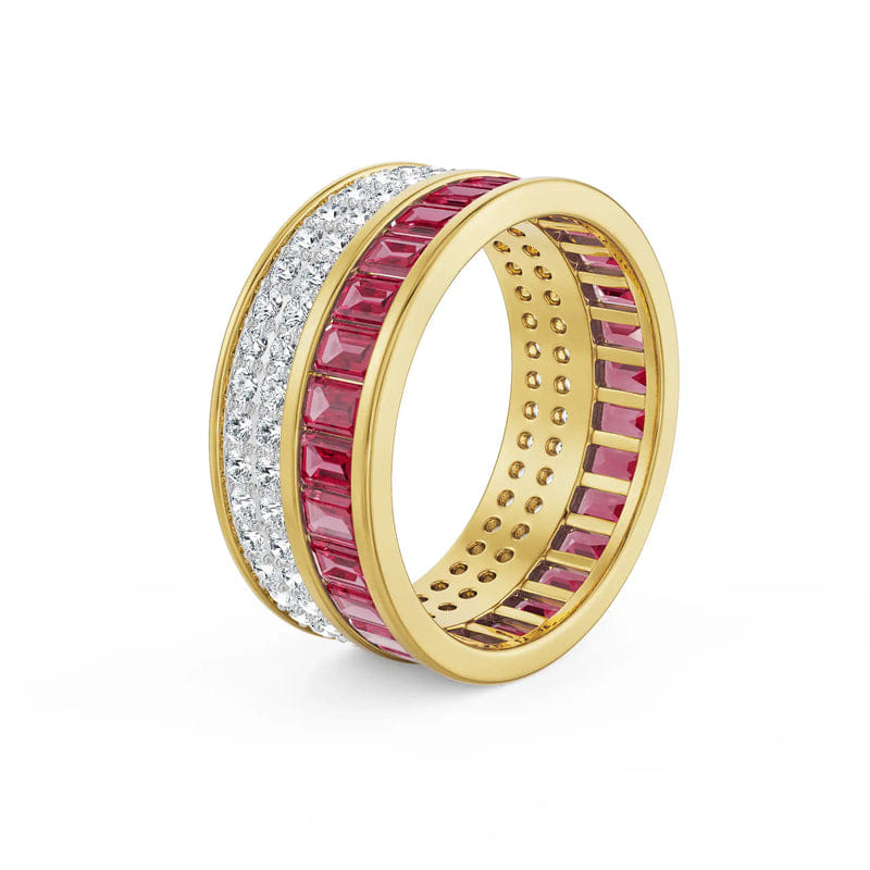 Drum Ruby Lab Grown Diamond Band 9KT