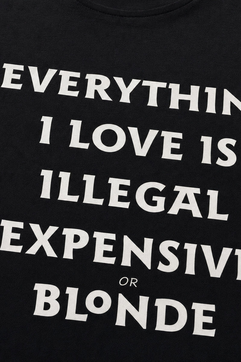 Forfksake Everything I Love Black T-Shirt