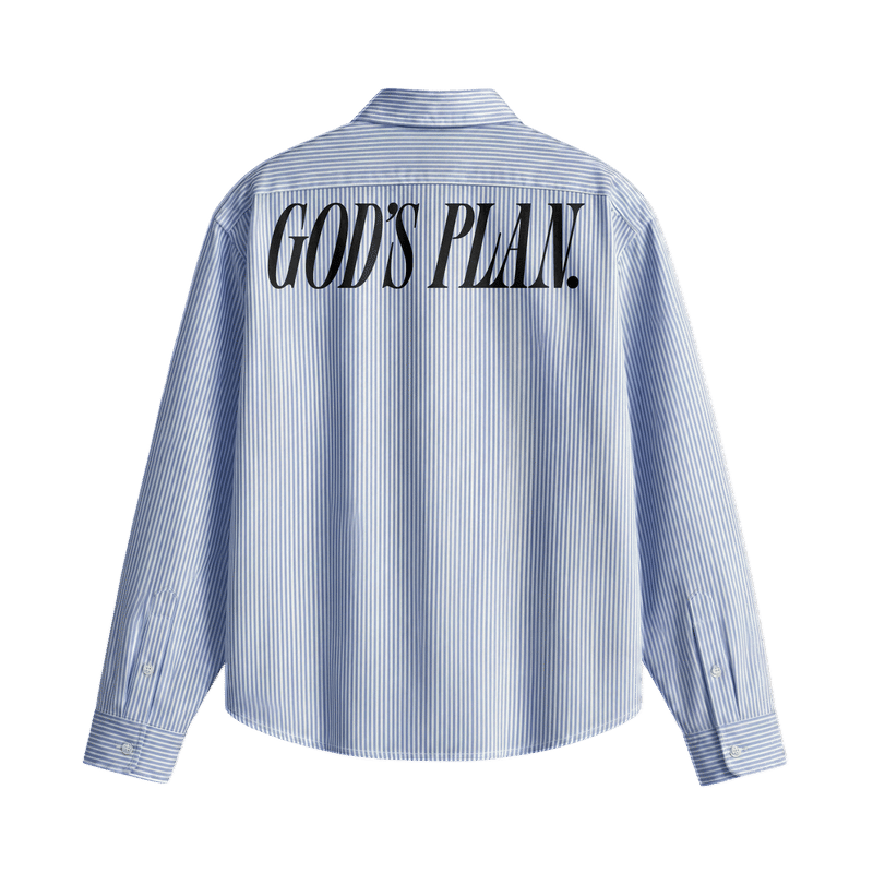 Forfksake God's Plan Blue Striped Shirt