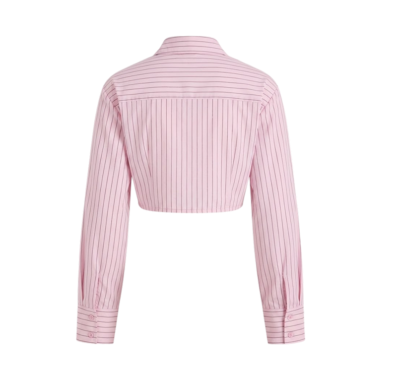 Elara Voss Blush Precision Crop Shirt