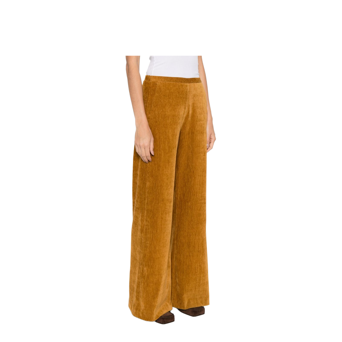 Velvet High-Waisted Trousers