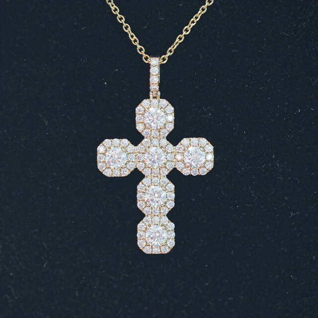 "18k GOLD PLATED" CROSS ICED OUT PENDANT