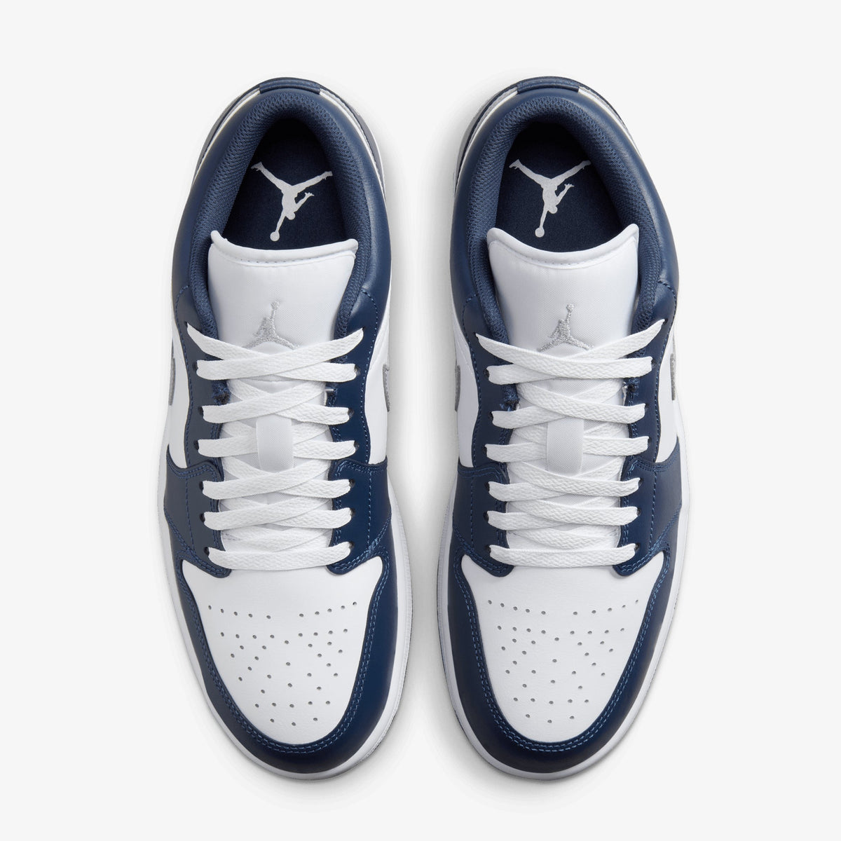 JORDAN AIR JORDAN 1 LOW { WHITE/WOLF GREY-MIDNIGHT NAVY
