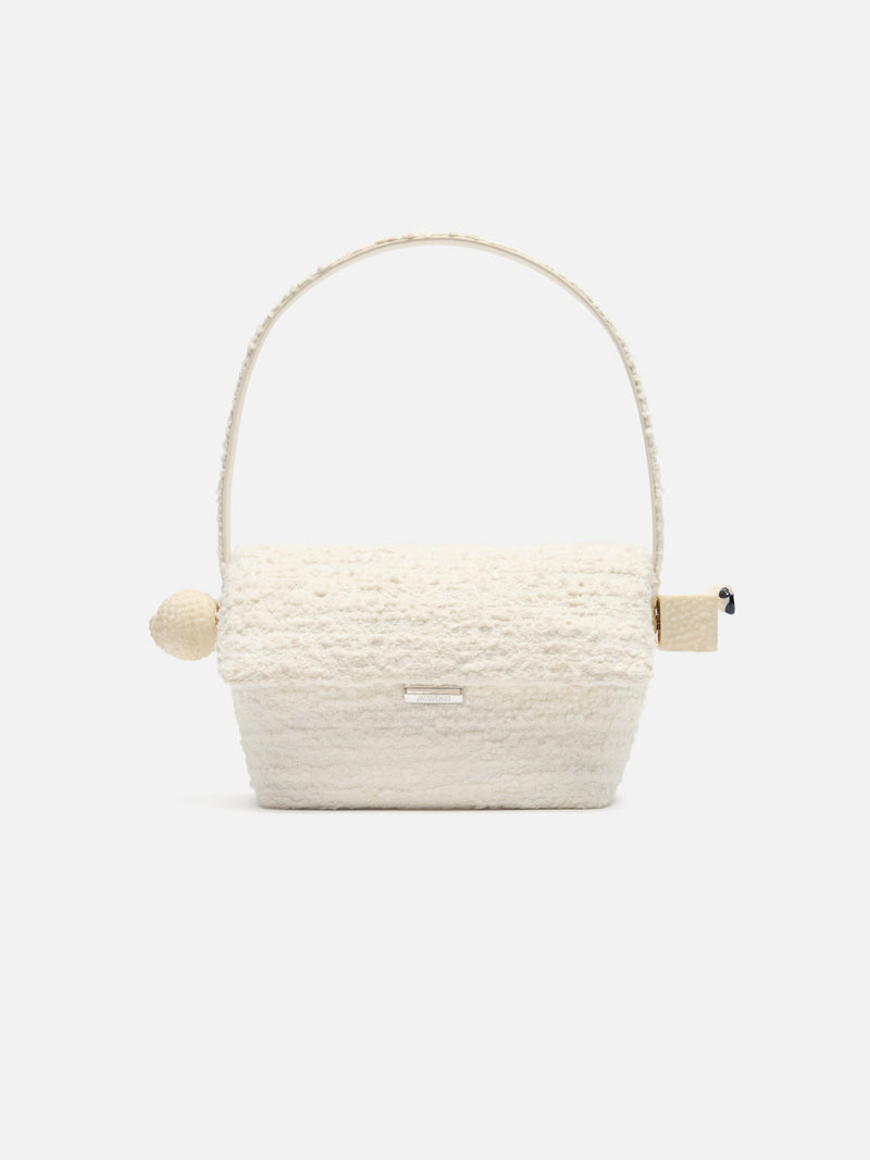 Jacquemus The Rond CarreShoulder Bag With Flap Light Ivory