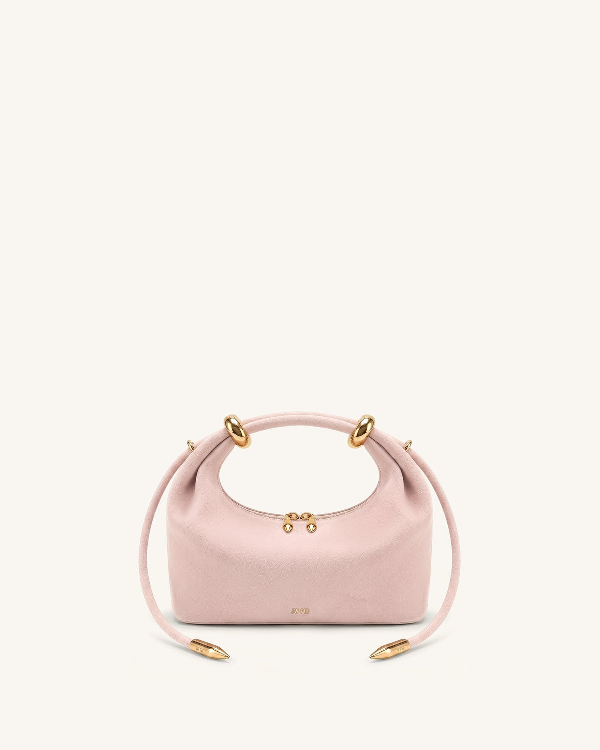 JW PEI Ellie Faux Suede Metal Ring Embellished Top Handle Bag Pink
