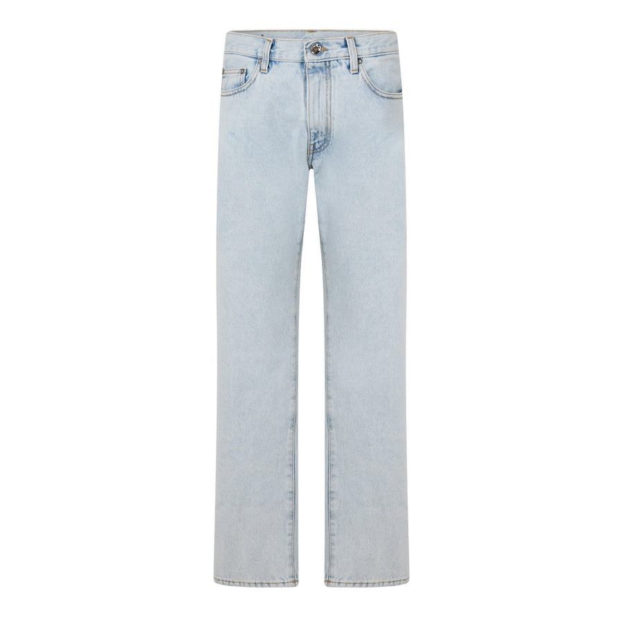Diagonal Cotton Slim Fit Jeans