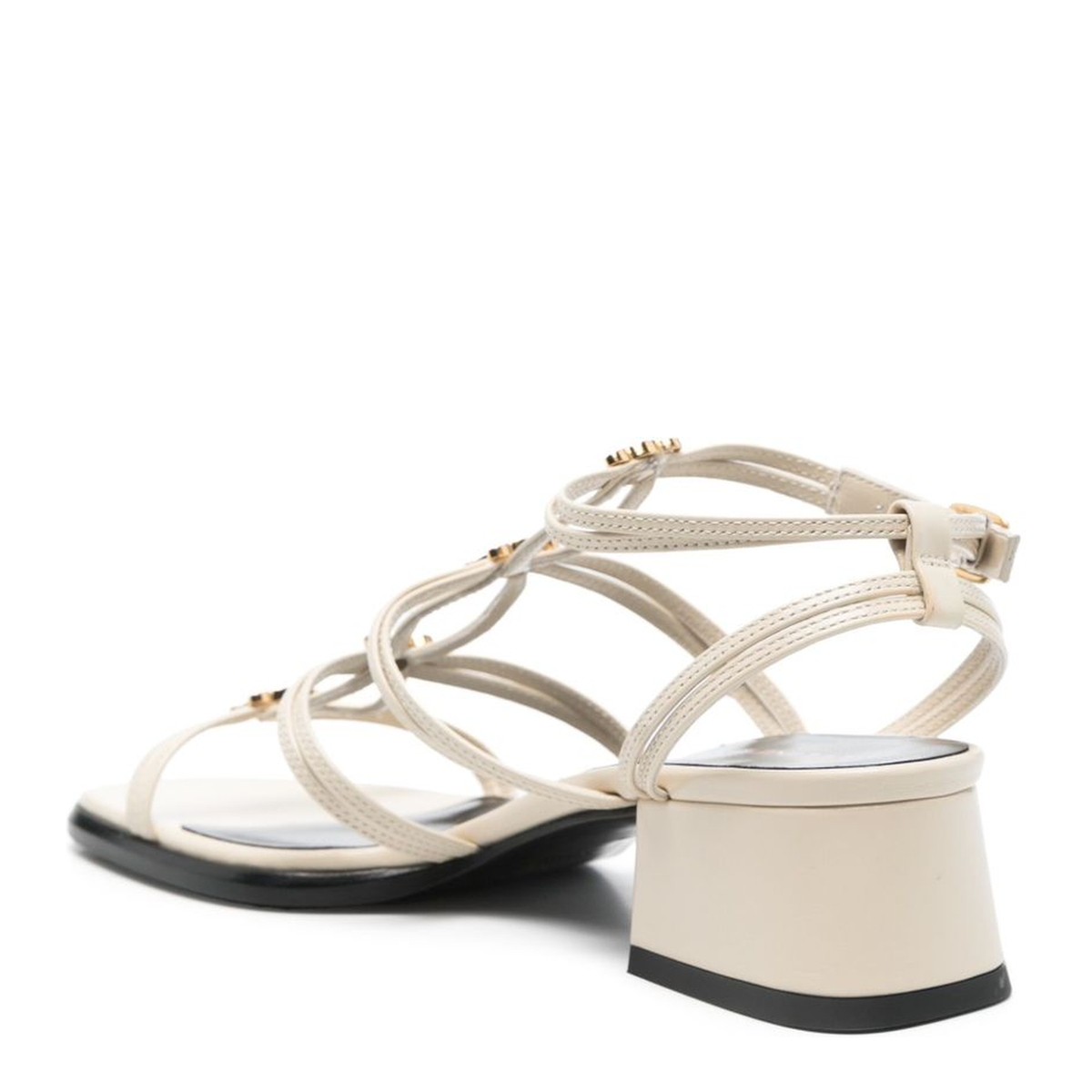 Buckle-Fastening Ankle Strap Low Block Heel