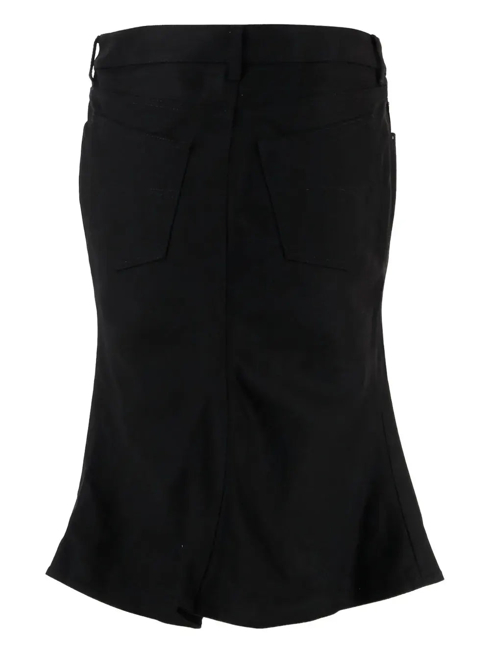 godet denim skirt