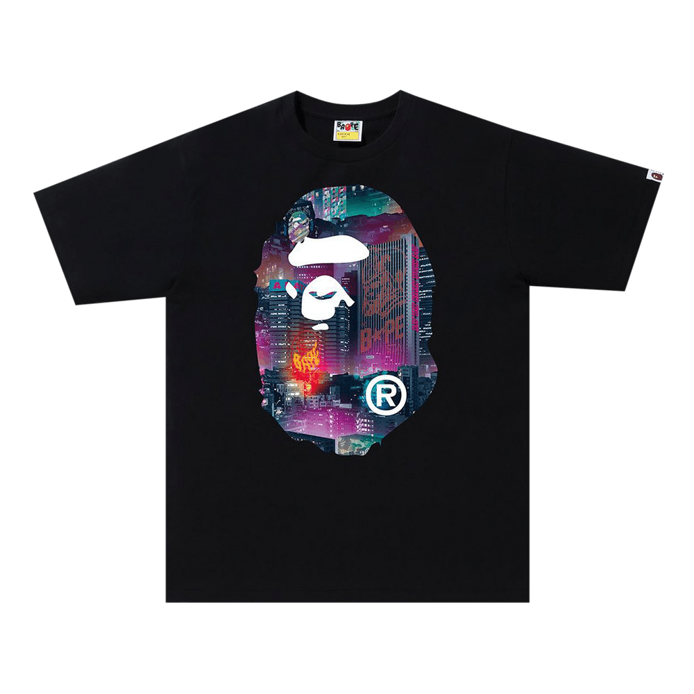 BAPE Neon Tokyo Big Ape Head T-Shirt Black