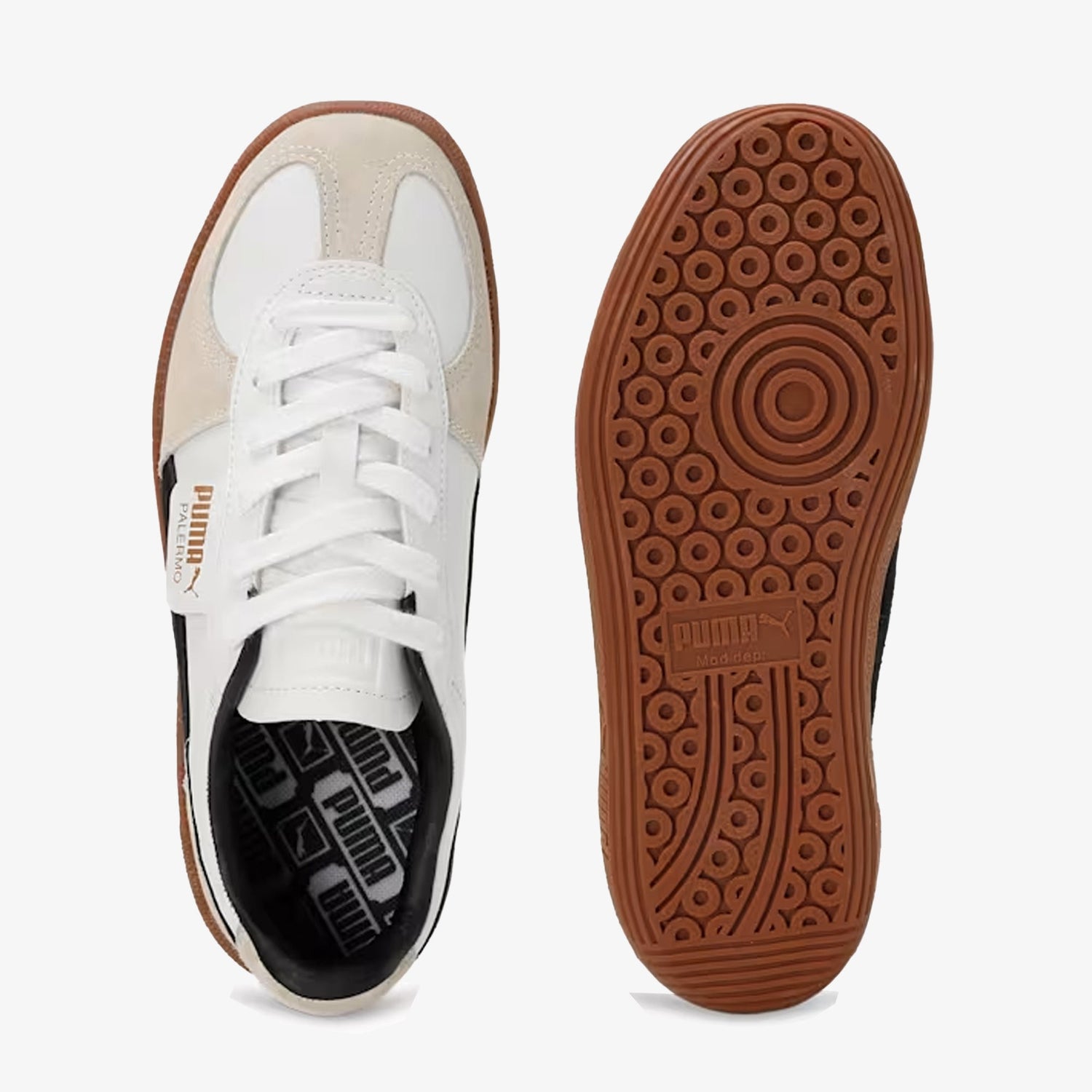 PUMA PALERMO LTH { PUMA WHITE-VAPOR GRAY-GUM